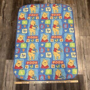 Vintage Disney Winnie the Pooh Baby Blanket Toddler Quilt 50x37 Made in USA